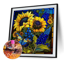 Load image into Gallery viewer, Diamond Painting - Full Round - Stained Glass Sunflowers (35*35CM)