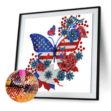 Load image into Gallery viewer, Diamond Painting - Partial Special Shaped - Independence Day Butterflies (30*30CM)