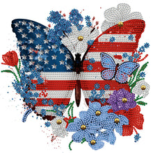 Load image into Gallery viewer, Diamond Painting - Partial Special Shaped - Independence Day Butterflies (30*30CM)