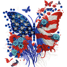 Load image into Gallery viewer, Diamond Painting - Partial Special Shaped - Independence Day Butterflies (30*30CM)