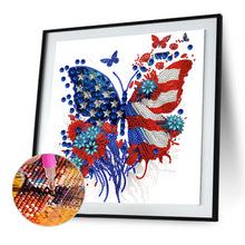 Load image into Gallery viewer, Diamond Painting - Partial Special Shaped - Independence Day Butterflies (30*30CM)