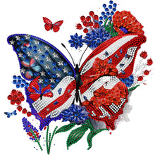 Load image into Gallery viewer, Diamond Painting - Partial Special Shaped - Independence Day Butterflies (30*30CM)