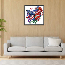 Load image into Gallery viewer, Diamond Painting - Partial Special Shaped - Independence Day Butterflies (30*30CM)