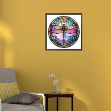 Load image into Gallery viewer, Diamond Painting - Full Round - animal dragonfly glass painting (30*30CM)