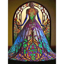 Load image into Gallery viewer, Diamond Painting - Full Round - girl dress glass painting (40*50CM)