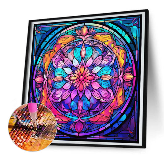 Diamond Painting - Full Round - Mandala Glass Painting (30*30CM)
