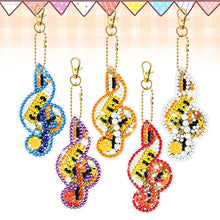 Load image into Gallery viewer, 5pcs Diamond Art Key Rings Art Craft 5D Double Sided DIY Hanging Ornaments Gifts
