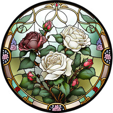 Load image into Gallery viewer, Diamond Painting - Full Round - White Rose Glass Art (30*30CM)