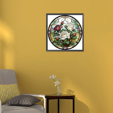 Load image into Gallery viewer, Diamond Painting - Full Round - White Rose Glass Art (30*30CM)