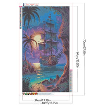 Load image into Gallery viewer, Diamond Painting - Full Round - moon sailing boat (40*70CM)