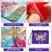 Load image into Gallery viewer, DIY Diamond Art Cosmetic Bag Flowers Single Sided PU Women Clutch (BD-06)