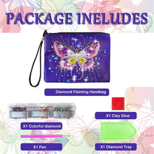 Load image into Gallery viewer, DIY Diamond Art Cosmetic Bag Flowers Single Sided PU Women Clutch (BD-06)