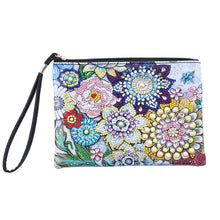Load image into Gallery viewer, DIY Diamond Art Cosmetic Bag Flowers Single Sided PU Women Clutch (BD-11)