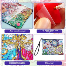 Load image into Gallery viewer, DIY Diamond Art Cosmetic Bag Flowers Single Sided PU Women Clutch (BD-11)