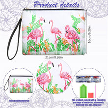 Load image into Gallery viewer, DIY Diamond Art Cosmetic Bag Flowers Single Sided PU Women Clutch (BD-14)