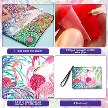 Load image into Gallery viewer, DIY Diamond Art Cosmetic Bag Flowers Single Sided PU Women Clutch (BD-15)