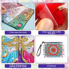 Load image into Gallery viewer, DIY Diamond Art Cosmetic Bag Flowers Single Sided PU Women Clutch (BD-17)