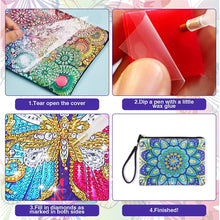 Load image into Gallery viewer, DIY Diamond Art Cosmetic Bag Flowers Single Sided PU Women Clutch (BD-18)