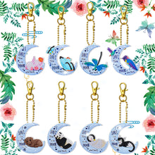 Load image into Gallery viewer, 8pcs Diamond Art Keychain Special-shaped Drill 5D DIY Bag Pandant (YS201)