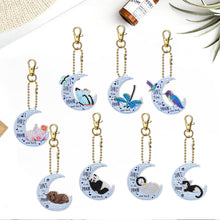 Load image into Gallery viewer, 8pcs Diamond Art Keychain Special-shaped Drill 5D DIY Bag Pandant (YS201)