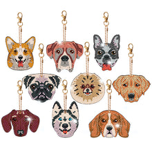 Load image into Gallery viewer, 9pcs Diamond Art Keychain Special-shaped Drill 5D DIY Bag Pandant (PT11)