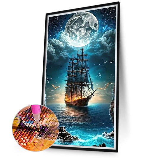 Diamond Painting - Full Round - sailing boat (40*70CM)