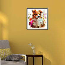 Load image into Gallery viewer, Diamond Painting - Full Round - dog in the grass (30*30CM)