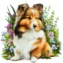 Load image into Gallery viewer, Diamond Painting - Full Round - dog in the grass (30*30CM)