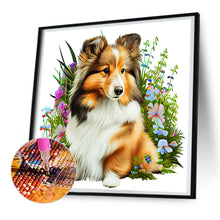 Load image into Gallery viewer, Diamond Painting - Full Round - dog in the grass (30*30CM)