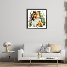 Load image into Gallery viewer, Diamond Painting - Full Round - dog in the grass (30*30CM)