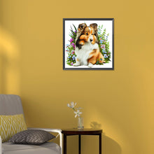 Load image into Gallery viewer, Diamond Painting - Full Round - dog in the grass (30*30CM)