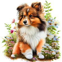 Load image into Gallery viewer, Diamond Painting - Full Round - dog in the grass (30*30CM)