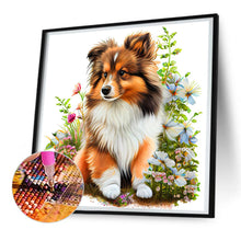 Load image into Gallery viewer, Diamond Painting - Full Round - dog in the grass (30*30CM)