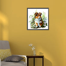 Load image into Gallery viewer, Diamond Painting - Full Round - dog in the grass (30*30CM)