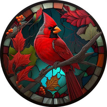 Load image into Gallery viewer, Diamond Painting - Full Round - Round Glass Art Cardinal (30*30CM)