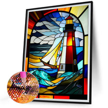 Load image into Gallery viewer, Diamond Painting - Full Round - lighthouse glass art (30*40CM)