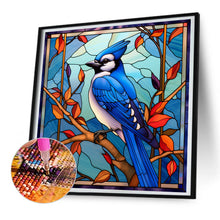 Load image into Gallery viewer, Diamond Painting - Full Round - Blue Tit Glass Art (30*30CM)