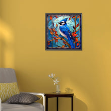 Load image into Gallery viewer, Diamond Painting - Full Round - Blue Tit Glass Art (30*30CM)