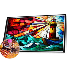 Load image into Gallery viewer, Diamond Painting - Full Round - lighthouse glass art (40*30CM)