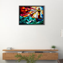 Load image into Gallery viewer, Diamond Painting - Full Round - lighthouse glass art (40*30CM)