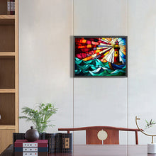 Load image into Gallery viewer, Diamond Painting - Full Round - lighthouse glass art (40*30CM)