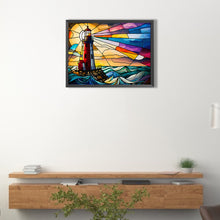 Load image into Gallery viewer, Diamond Painting - Full Round - lighthouse glass art (40*30CM)