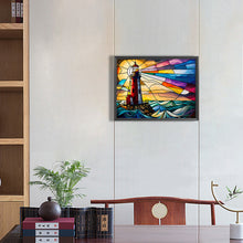 Load image into Gallery viewer, Diamond Painting - Full Round - lighthouse glass art (40*30CM)