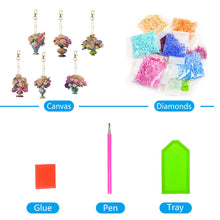 Load image into Gallery viewer, 6pcs Diamond Art Keychain Special-shaped Drill 5D DIY Bag Pandant (GJ090)