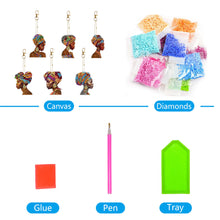 Load image into Gallery viewer, 6pcs Diamond Art Keychain Special-shaped Drill 5D DIY Bag Pandant (GJ091)