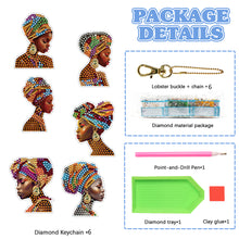Load image into Gallery viewer, 6pcs Diamond Art Keychain Special-shaped Drill 5D DIY Bag Pandant (GJ091)