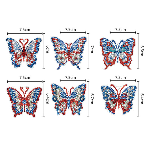 6pcs Diamond Art Keychain Special-shaped Drill 5D DIY Bag Pandant (GJ095)