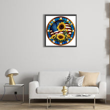 Load image into Gallery viewer, Diamond Painting - Full Round - round plate glass art sunflower (30*30CM)