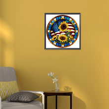 Load image into Gallery viewer, Diamond Painting - Full Round - round plate glass art sunflower (30*30CM)