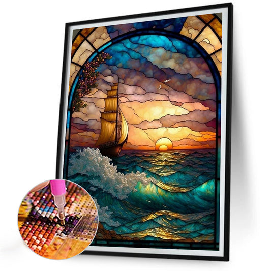 Diamond Painting - Full Round - dusk sea water (30*40CM)